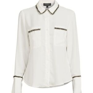 LAUNDRY BY SHELLI SEGAL
Bouclé Trim Shirt size medium NWT